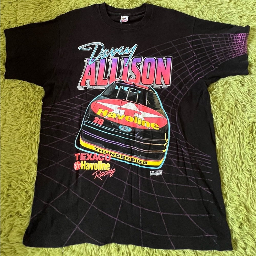 Vintage NASCAR Davey Allison T Shirt Good Condition size XL